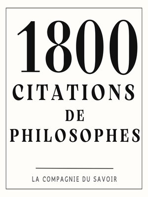 cover image of 1800 Citations de philosophes